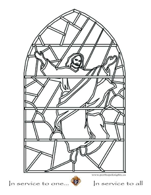 Jesus Accention in Stained Glass